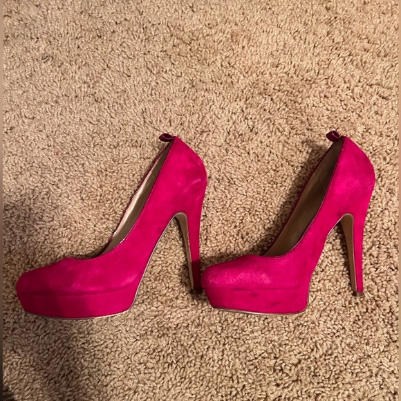 Magenta Pink Aldo Heels (4 inch Platform Pumps) - Picture 3 of 6
